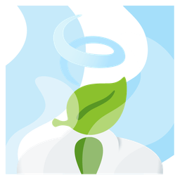 hot springs and leaf fluttering in wind