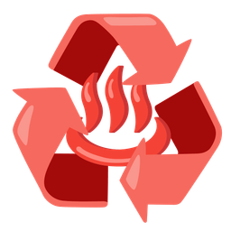 hot springs and recycling symbol