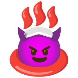 hot springs and smiling face with horns