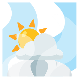 hot springs and sun behind cloud