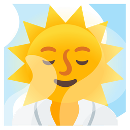 hot springs and sun with face