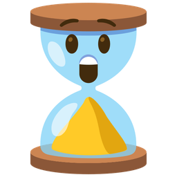 hourglass done and astonished face