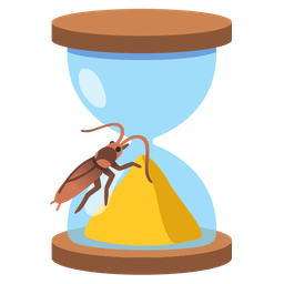 hourglass done and cockroach