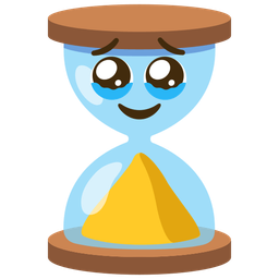 hourglass done and face holding back tears