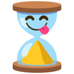 Hourglass done and Face savoring food