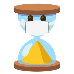 hourglass done and face with medical mask