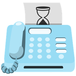 hourglass done and fax machine