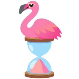 hourglass done and flamingo