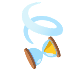 hourglass done and leaf fluttering in wind