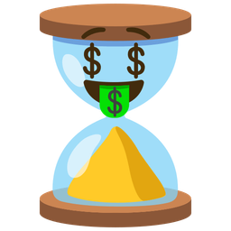 Hourglass done and Money-mouth face