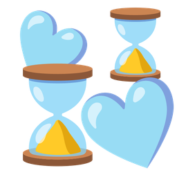 hourglass done and revolving hearts
