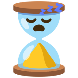 hourglass done and sleeping face