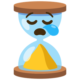 hourglass done and sleepy face