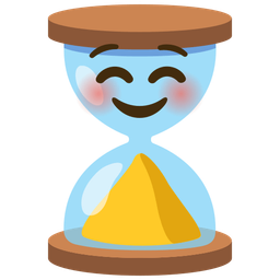 Hourglass done and Smiling face