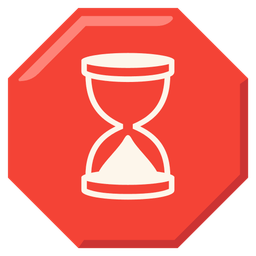 hourglass done and stop sign