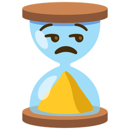 hourglass done and unamused face