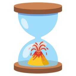 hourglass done and volcano