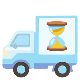 hourglass not done and delivery truck