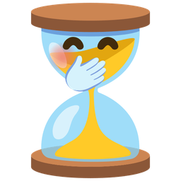 hourglass not done and face with hand over mouth