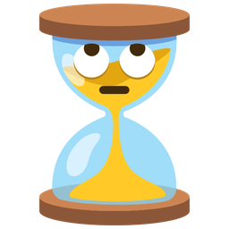 hourglass not done and face with rolling eyes