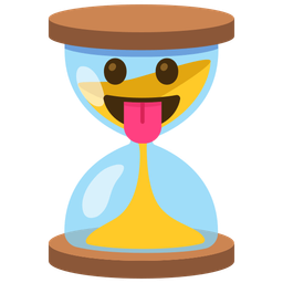 Hourglass not done and Face with tongue