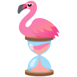 hourglass not done and flamingo