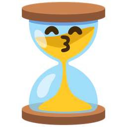 Hourglass not done and Kissing face with smiling eyes