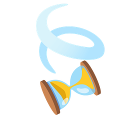 hourglass not done and leaf fluttering in wind