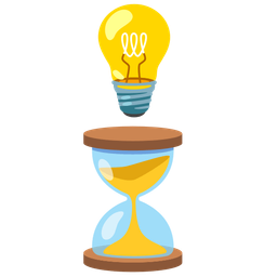 hourglass not done and light bulb