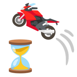 hourglass not done and motorcycle