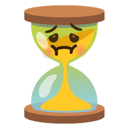 hourglass not done and nauseated face