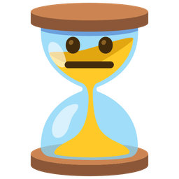 hourglass not done and neutral face