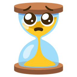 hourglass not done and pleading face