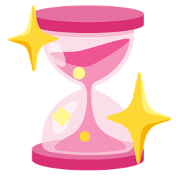 hourglass not done and sparkling heart