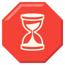 hourglass not done and stop sign