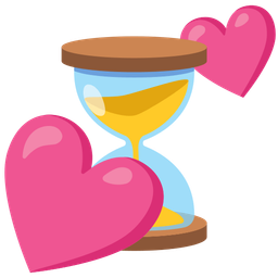 hourglass not done and two hearts