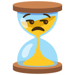 hourglass not done and unamused face