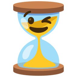 Hourglass not done and Winking face