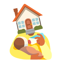 house and baby bottle