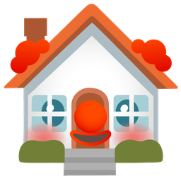 house and clown face