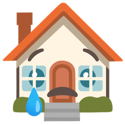 house and crying face