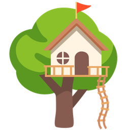 house and deciduous tree