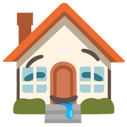 house and drooling face