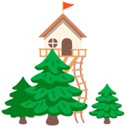house and evergreen tree