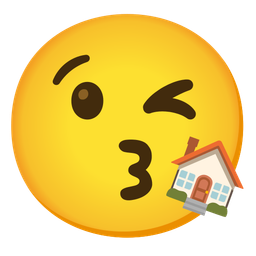 House and Face blowing a kiss