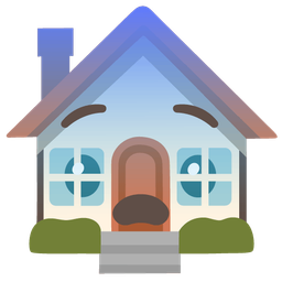 house and fearful face