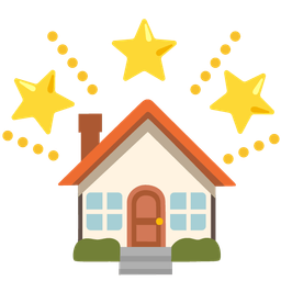 house and glowing star