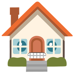 house and grimacing face