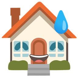 House and Grinning face with sweat