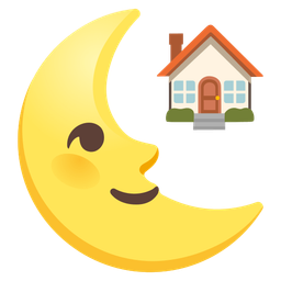 house and last quarter moon face